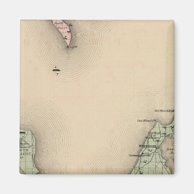 Imán Mapa del condado de Leelanau, Michigan (Frente)