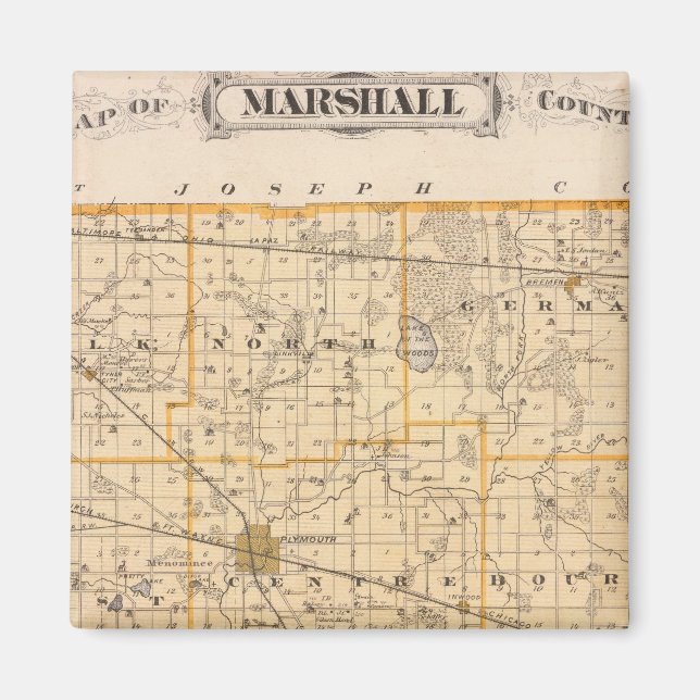 Imán Mapa del condado de Marshall (Frente)