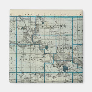 Imán Mapa del condado de Marshall, estado de Iowa