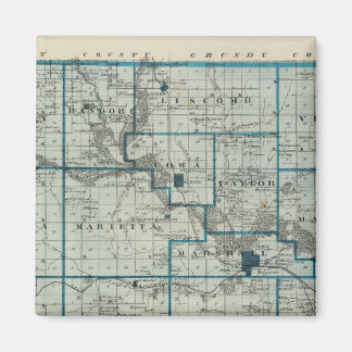 Imán Mapa del condado de Marshall, estado de Iowa