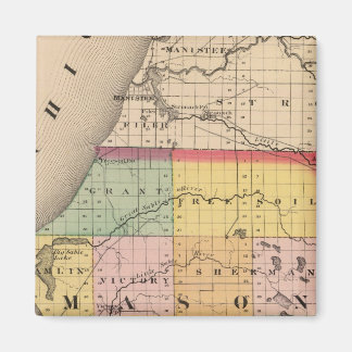 Imán Mapa del condado de Mason, Michigan
