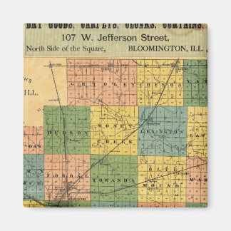 Imán Mapa del condado de McLean, Illinois 1886