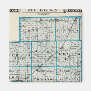Imán Mapa del condado de McLean y Le Roy