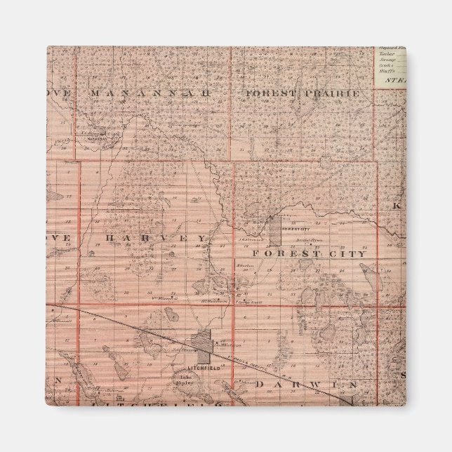 Imán Mapa del condado de Meeker, Minnesota (Frente)