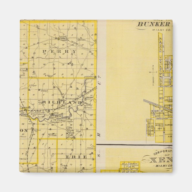 Imán Mapa del condado de Miami (Frente)