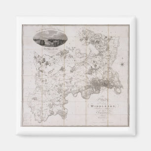 Imán Mapa del condado de Middlesex, publicado 1819