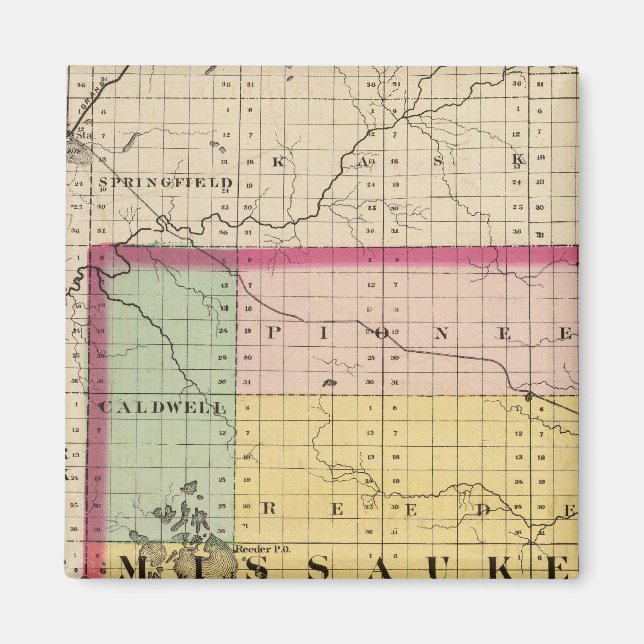 Imán Mapa del condado de Missaukee, Michigan (Frente)