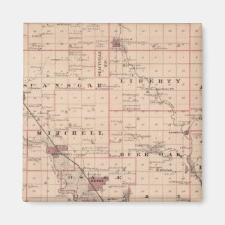 Imán Mapa del condado de Mitchell, estado de Iowa