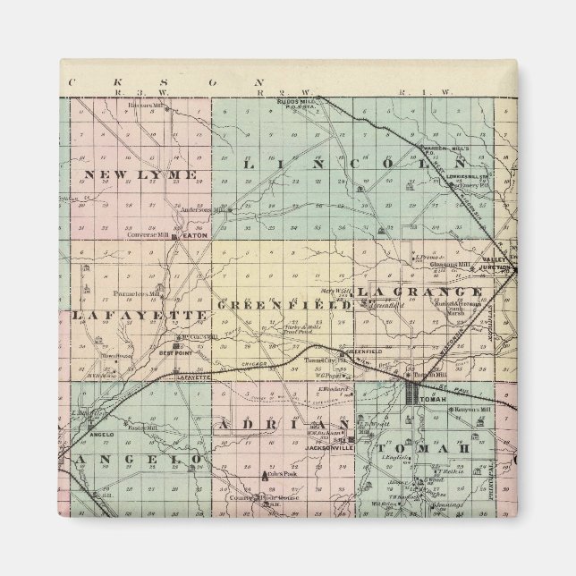 Imán Mapa del condado de Monroe, estado de Wisconsin (Frente)