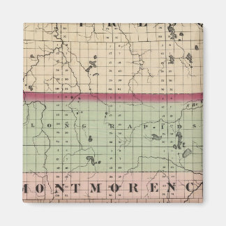 Imán Mapa del condado de Montmorency, Michigan