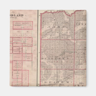 Imán Mapa del condado de Newton con Goodland y Kentland