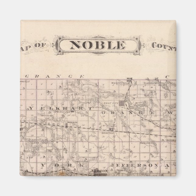 Imán Mapa del condado de Noble (Frente)