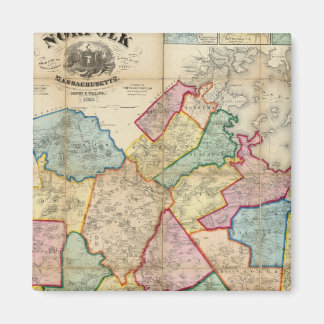 Imán Mapa del condado de Norfolk, Massachusetts