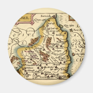 Imán Mapa del condado de Northumberland, Inglaterra