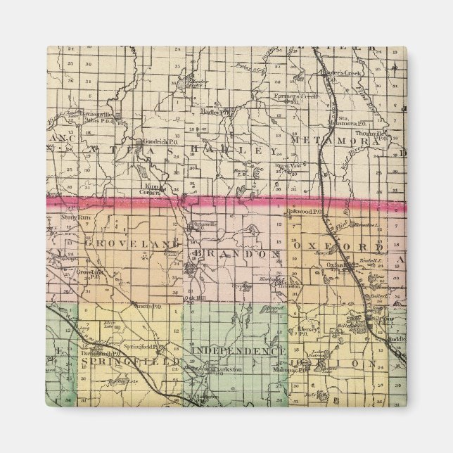 Imán Mapa del condado de Oakland, Michigan (Frente)