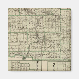 Imán Mapa del condado de Ogle, Polo y Oregon
