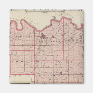 Imán Mapa del condado de Pike con el plan de Petersburg
