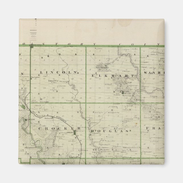 Imán Mapa del condado de Polk, estado de Iowa (Frente)