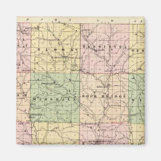 Imán Mapa del condado de Richland, estado de Wisconsin