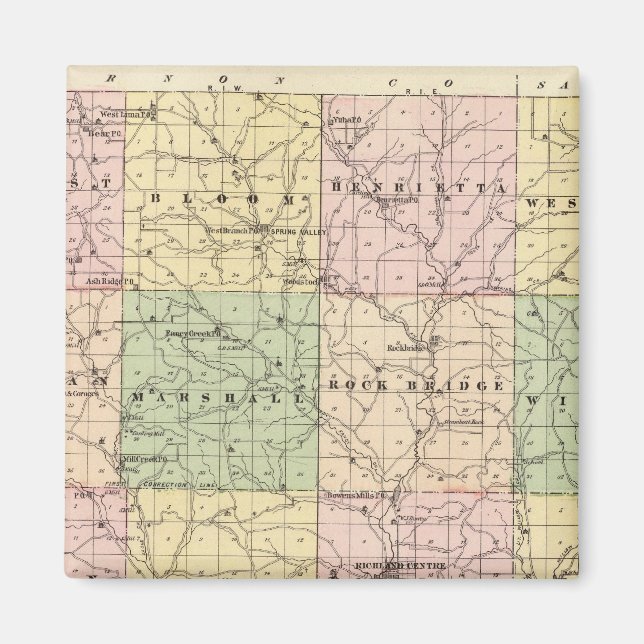 Imán Mapa del condado de Richland, estado de Wisconsin (Frente)
