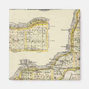 Imán Mapa del condado de Rock Island y Dixon