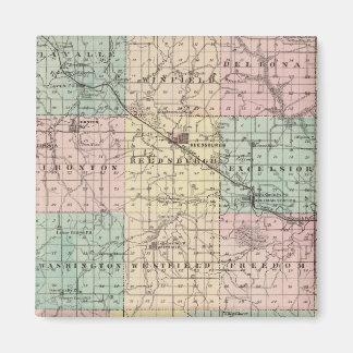 Imán Mapa del condado de Sauk y la ciudad de Kilbourn