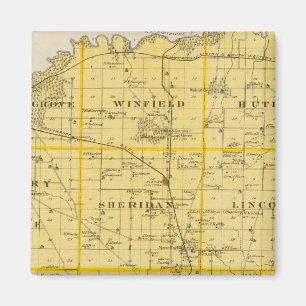 Imán Mapa del condado de Scott, estado de Iowa