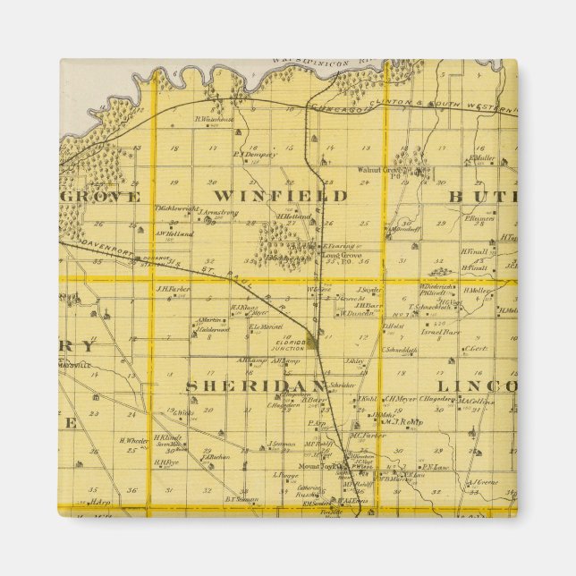 Imán Mapa del condado de Scott, estado de Iowa (Frente)