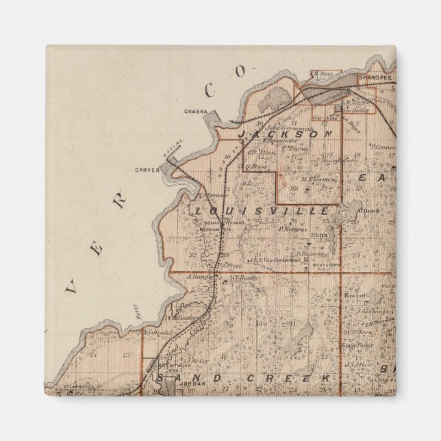 Imán Mapa del condado de Scott, Minnesota (Frente)