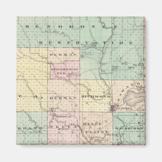 Imán Mapa del condado de Shawano, estado de Wisconsin