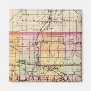 Imán Mapa del condado de Shiawassee, Michigan