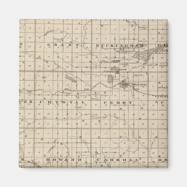 Imán Mapa del condado de Tama, estado de Iowa (Frente)