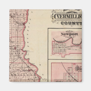 Imán Mapa del condado de VerMilán con Newport