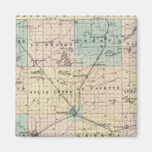 Imán Mapa del condado de Walworth, estado de Wisconsin