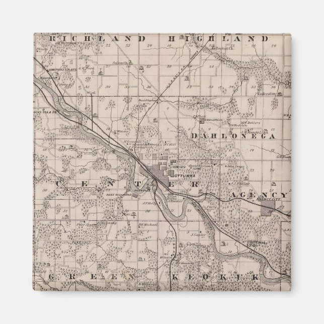 Imán Mapa del condado de Wapello, estado de Iowa (Frente)