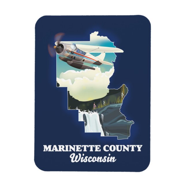Imán Mapa del condado de Washington Maine (Vertical)