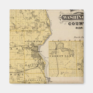 Imán Mapa del condado de Washington, Minnesota