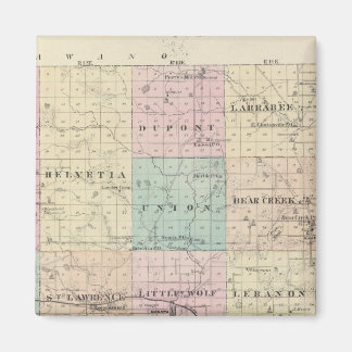 Imán Mapa del condado de Waupaca, estado de Wisconsin