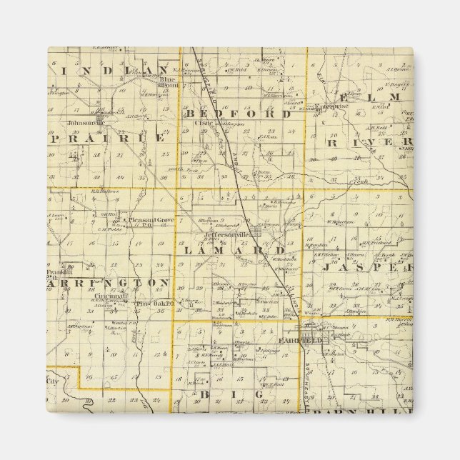 Imán Mapa del condado de Wayne (Frente)