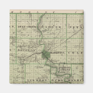 Imán Mapa del condado de Webster, estado de Iowa