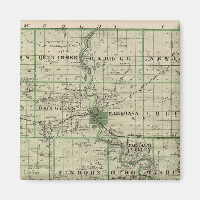 Imán Mapa del condado de Webster, estado de Iowa (Frente)
