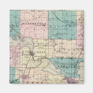 Imán Mapa del condado de Winnebago, estado de Wisconsin