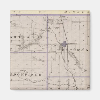 Imán Mapa del condado de Worth, estado de Iowa