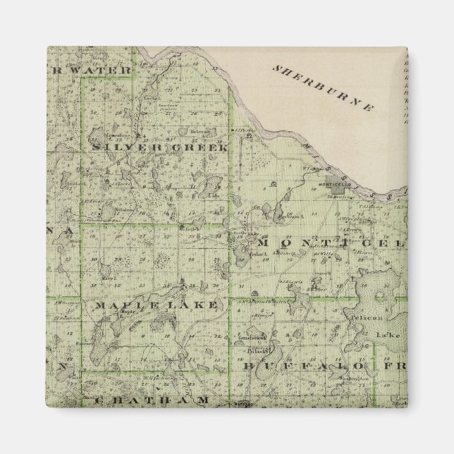 Imán Mapa del condado de Wright, Minnesota (Frente)