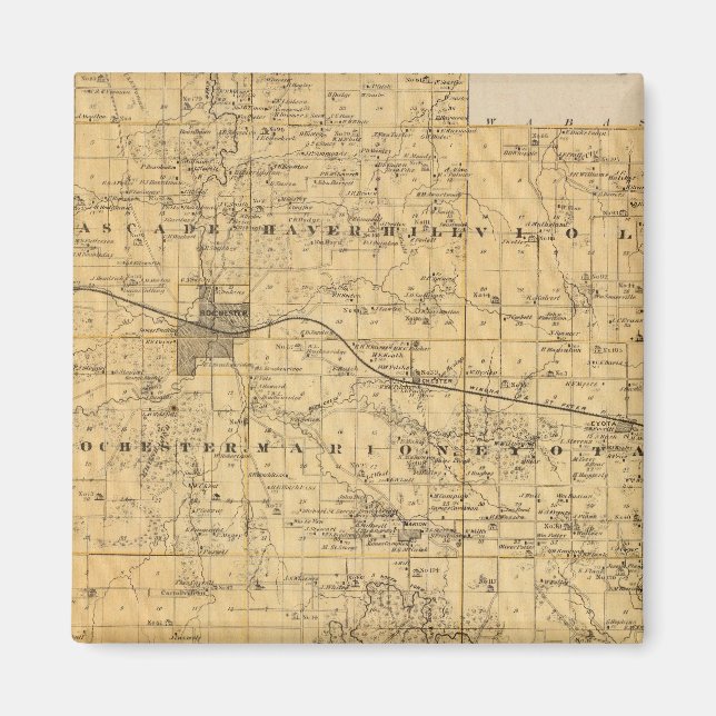 Imán Mapa del condado Olmsted, Minnesota (Frente)