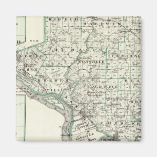 Imán Mapa del condado Randolph, Red Bud y Chester