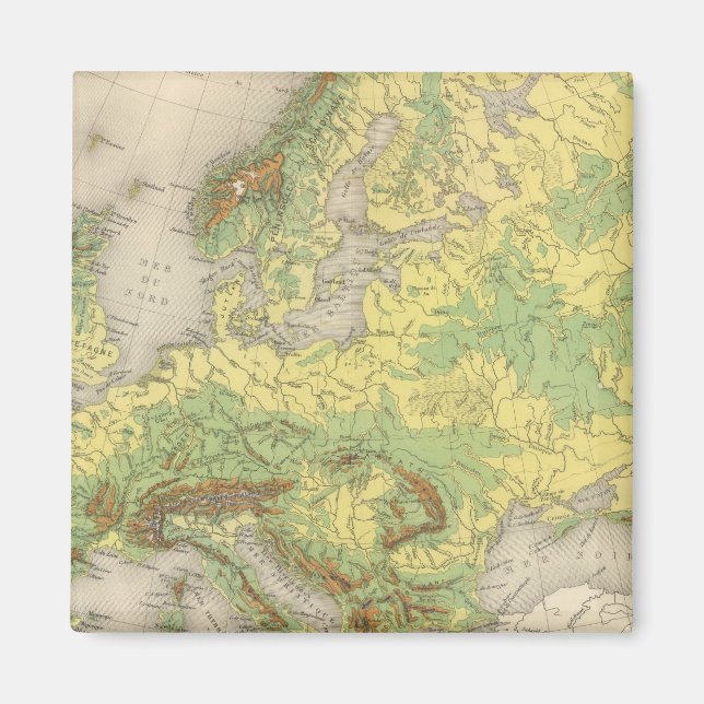 Imán Mapa del contorno de Europa (Frente)