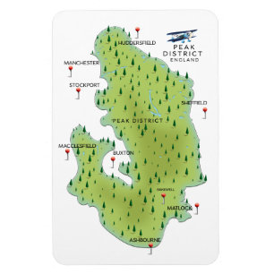 Imán Mapa del Distrito Peak de Inglaterra