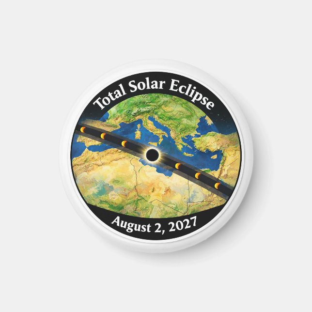 Imán Mapa del eclipse solar total de 2027 (Frente)