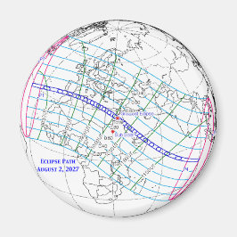 Imán Mapa del eclipse solar total de 2027